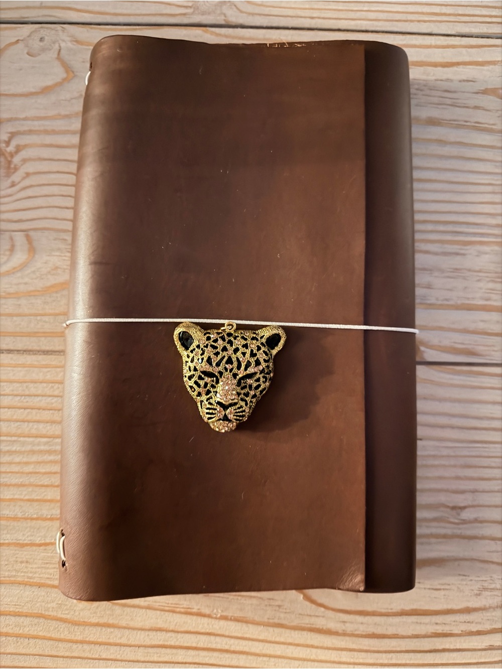 Classic Brown Leather A5 Journal with Elastic Closure